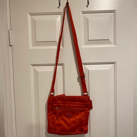 Coach Red Monogrammed Crossbody Bag See Descript / Photos - Picture 4 of 12